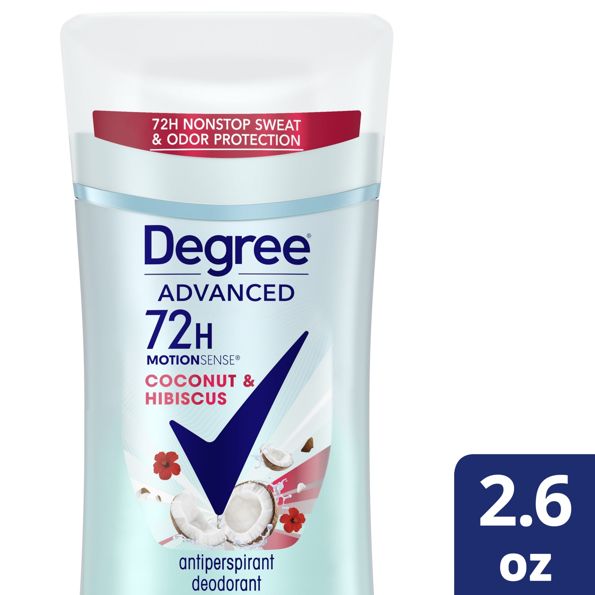 Degree Antiperspirant Deodorant For Women Coconut & Hibiscus 72-Hour Protection 2.6 oz