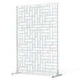 thumbnail image 2 of Outdoor Metal Privacy Screen for Patio, 47" x 76", Freestanding Garden Partition Panel, White, 2 of 10