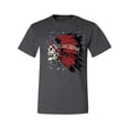 thumbnail image 2 of Wild Bobby, Vintage Distressed Legends Skull Pop Culture Men's Graphic T-Shirt, Heather Black, Medium, 2 of 3