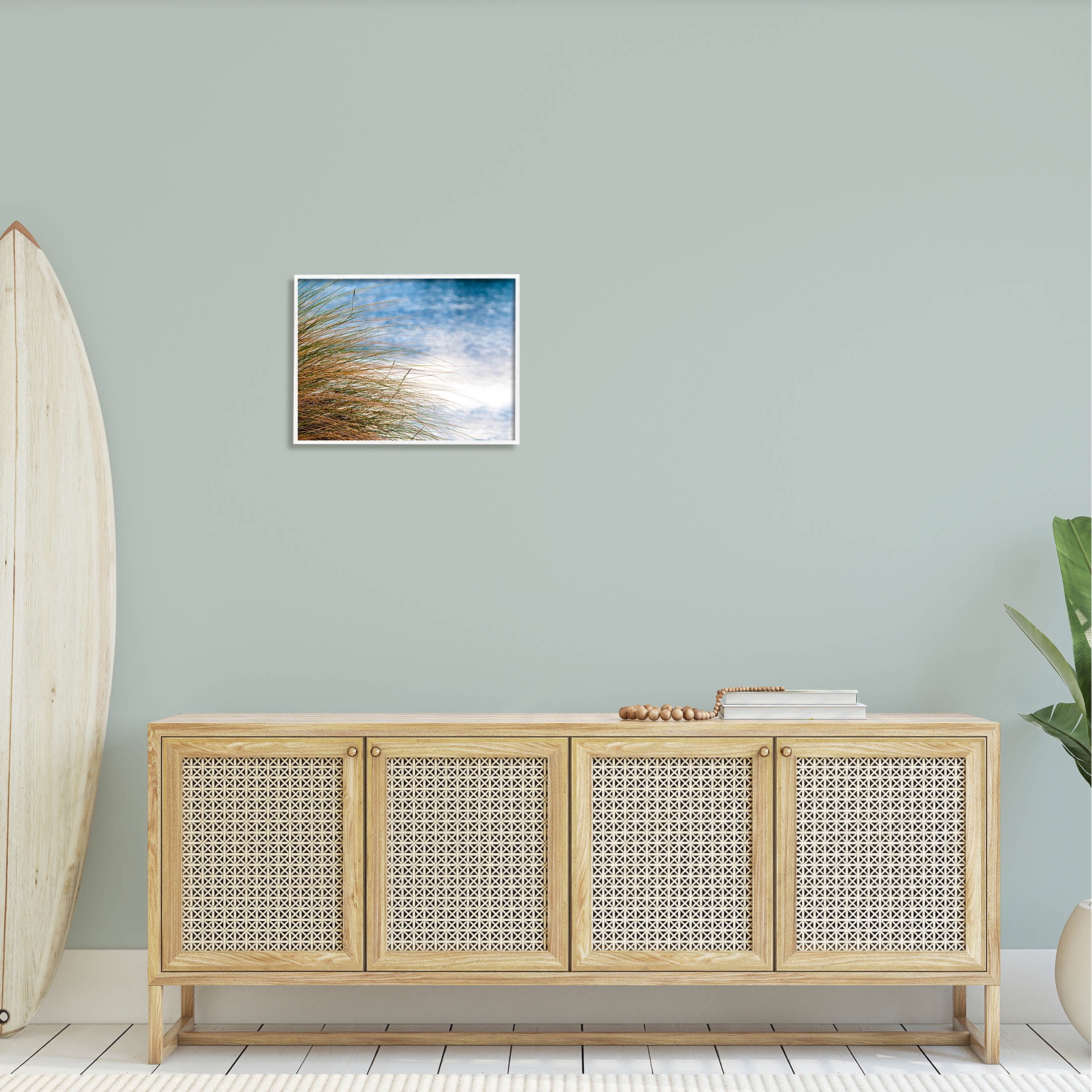 Stupell Industries Summer Beach Reed Grass Photography Photograph White Framed Art Print Wall Art, Design by Mary Lou Photography