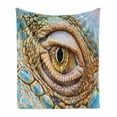 thumbnail image 1 of Reptile Soft Flannel Fleece Blanket, Graphic of Creepy Eye of Iguana with Colorful Details in Skin Tropical Theme Print, Cozy Plush for Indoor and Outdoor Use, 50" x 60", Multicolor, by Ambesonne, 1 of 5