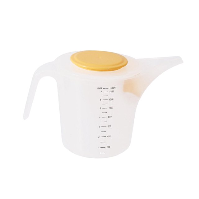 QualitChoice Baking Measuring Cup 1.5L Reusable Liquid Cup Measuring for Home Bar Kitchen Yellow Clear 1.5L
