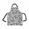thumbnail image 2 of ASHLEIGH Camouflage White Gray Black Monochrome Camo Print Home Kitchen Apron for Women Men with Pockets, Unisex Adjustable Bib Apron for Cooking Baking Gardening, 2 of 2