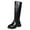 Black, variant on jsaierl Women's Knee-High Go-Go Boots Chunky Block Heel Zipper Boot Thick Soled Rain Shoes