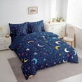 thumbnail image 3 of Feelyou Galaxy Stars Moon Bedding Comforter Set 7pcs, Teen Kid Boy Girl King Bedding Sets, 3 of 8