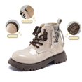 thumbnail image 7 of CAICJ98 Toddler Boots Hiking Outdoor Waterproof Lace-up Comfort Urban Styled Boots for Toddlers Girls Beige (Little Kid/Big Kid),1, 7 of 7