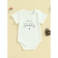 thumbnail image 5 of Aojekbee Baby Girls Boys Summer Rompers Short Sleeve Crew Neck Letter Heart Print Casual Romper, 5 of 10