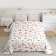 thumbnail image 2 of Homewish Kawaii Bow Tie Full Size Comforter Sets,Pink Ballet Shoe Bedding Comforter Set,Rustic Flower Floral Bedding Sets For Girl Kids,Breathable Home Decor Reversible,3-Piece, 2 of 8
