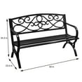 thumbnail image 7 of Abble Outdoor Steel Patio Bench, Cast Iron Scroll Back Garden Bench, 7 of 7