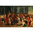 thumbnail image 2 of Hans Jordaens the Elder 14x11 Black Ornate Wood Framed Double Matted Museum Art Print Titled: Solomon and the Queen of Sheba, 2 of 5