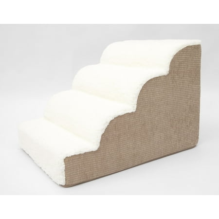 UPC: 0192598925589 | Precious Tails High Density Foam Scalloped Sherpa Top 4 Steps for Dog/Cat