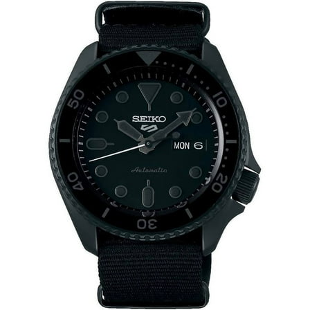 Seiko 5 Black Automatic Mens Watch