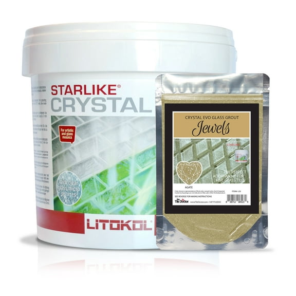 The Tile Doctor Crystal Glass Grout Jewels Agate - Glass Expoy Grout Glitter Additive for Tile, Backspalsh, Pool, Kitchen, Bathroom 5.5 lbs