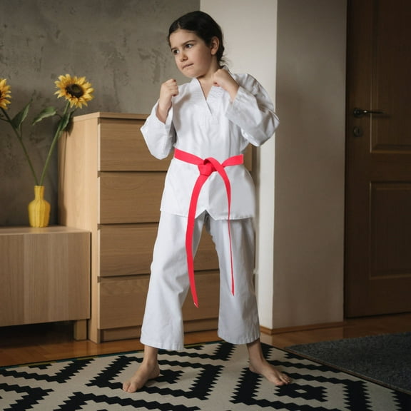 SEWCHICS Red Cotton Taekwondo Belt Comfortable Lightweight Martial Art Waistband for Training