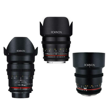Rokinon Cine DS Portrait Lens BUNDLE, 35mm T1.5, 50mm T1.5, 85mm T1.5 For