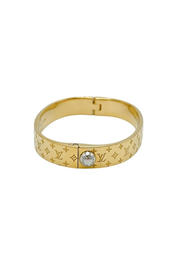 Pre-Owned Louis Vuitton LOUIS VUITTON Bracelet Cuff Nanogram Monogram Size S M00251... (Fair)