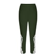 thumbnail image 4 of Stamzod Yoga Pants Women Capri Leggings Summer Solid Color Elastic Waist Lace Cropped Pants Casual Slim Fit Stretch Plus Size Capris for Women Army Green M, 4 of 6