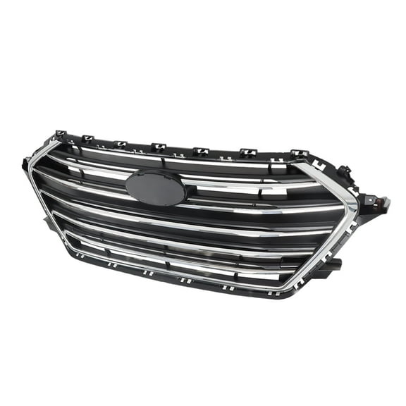 Labwork Front Bumper Grill Grille Fit for 2017 2018 Hyundai Elantra, Chrome & Black