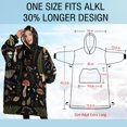 thumbnail image 4 of Oversized Wearable Blanket Hoodie,Colorful Mushroom Sketch Light Pattern Sherpa Blanket Hoodie with Super Pockets,Super Warm Fuzzy Pullover for Women & Men, 4 of 6
