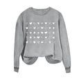 thumbnail image 4 of ibuvkizy Valentines Day Sweatshirts for Women Round Neck Printed Sweatshirts Long Sleeved Pullover Top Sweatshirt Gray,XL, 4 of 4