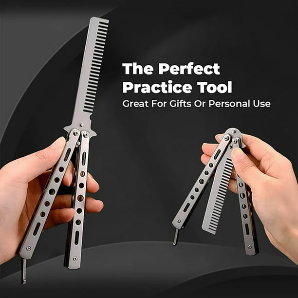Xihbxyly Ofertas para mujeres Cuchillo de práctica Peine con cuchilla Herramienta de práctica Peine de práctica para lanzar