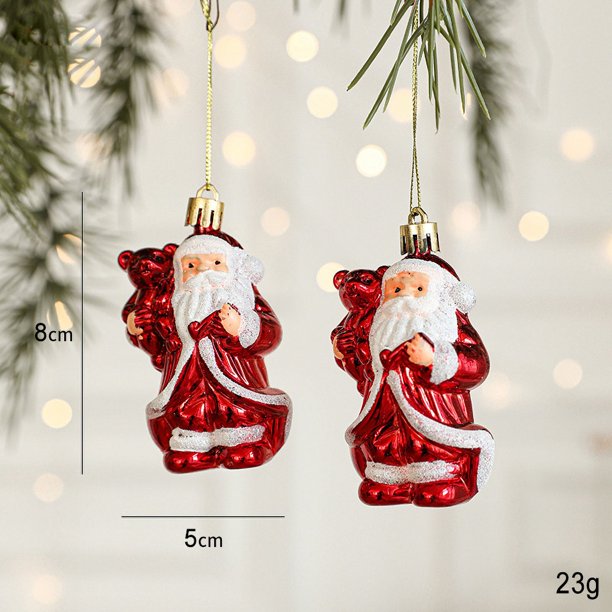 Colgante para árbol de Navidad, campanillas pequeñas, lazos de copos de nieve de Papá Noel, bolsas de la suerte con forma de estrella y alce, decoración colgante para árbol de Navidad para Año Nuevo