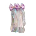 thumbnail image 4 of Wuxian Toddler Girls Ribbon Headband Colorful Cute Bow Hair Clips Princess Hair Barrettes Sparkly Pearl Sequins Clips Hair Accessories Hairpins Wedding Birthday Headwear,Light Purple2,3-16 Years, 4 of 6