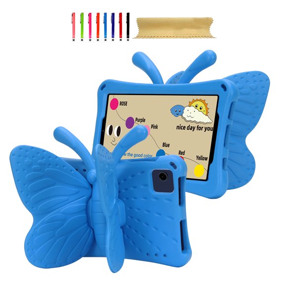 for Samsung Galaxy Tab A9 8.7" 2023 SM-X110 / SM-X115 Kids Girls Case with Kickstand Soft EVA Foam Lightweight Shockproof Handle Stand Cover for Samsung Galaxy Tab A9, Blue