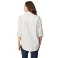 thumbnail image 2 of Gloria Vanderbilt Women's Wrinkle Resistant Button-Down Amanda Top (Marine Navy Stripe, XL), 2 of 4