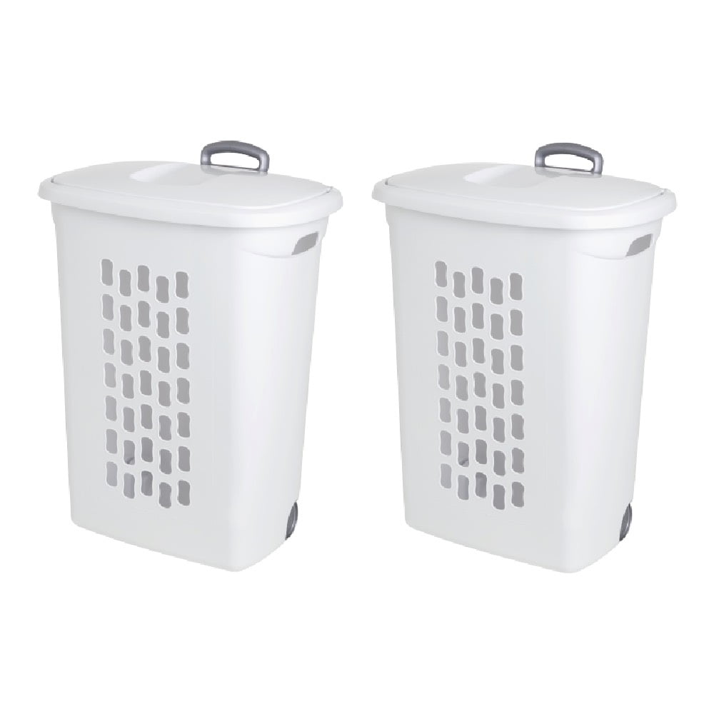 large laundry basket on wheels