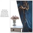 thumbnail image 3 of Blue Marble Blackout Curtains Golden Texture Marble Luxury Modern Art Print for Kids Girls Boys Women Men Bedroom Living Room Rod Pocket Decoration Window Drapes 2 Panels W42xL84in, 3 of 6