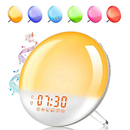 Alarm Clock Wake Up Light Xiron With Sunrise Sunset Simulation Dual Alarms And Snooze Function 7 Colour Atmosphere Lamp Natural Sounds Fm Radio For Kids S Bedroom Com Alarm Clock Wake Up Light Xiron, Natural Sun Lamp Alarm