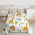 thumbnail image 2 of Manfei Cute Zoo Animal Full Size Comforter Sets for Kids, Lion Giraffe Elephant Bedding Comforter Set, Botanical Palm Tree 0, Ultra Soft Home Decor, Reversible 3 Pieces, 2 of 8