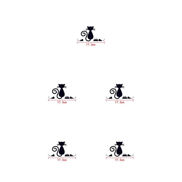 jesticaly Cat Light Switch Sticker Decal Vinyl Art Wall Sticker Lightswitch Black Kitten 1pcs #4 5Set