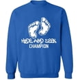 thumbnail image 2 of OXI Crewneck Sweatshirt - Hide And Seek Champion, Basic Casual Sweatshirts for Men's and Women Fleece Sweatshirt Long Sleeve - Royal Blue 3X-Large, 2 of 2