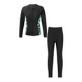 thumbnail image 2 of Alvivi Kids Girls Long Sleeve Rashguard Swimsuit 2Pcs Rash Shirts Tops with Swim Pants Legging Set Black 6, 2 of 7