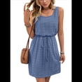 thumbnail image 2 of Vestido Mini con Cordón Texturizado y Calado para Mujer, Azul Neblina, Talla XXL, 2 of 7