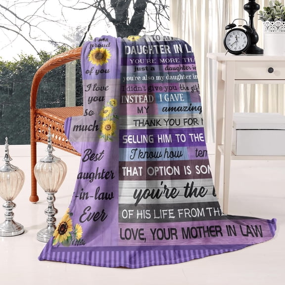 Daughter in Law Christmas Gifts Throw Blankets, Birthday Gifts Ideas for Daughter in Law,Mothers Day Birthday Gifts from Daughter in Law,Blanket for Sofa Bed Travel 60" X 50"
