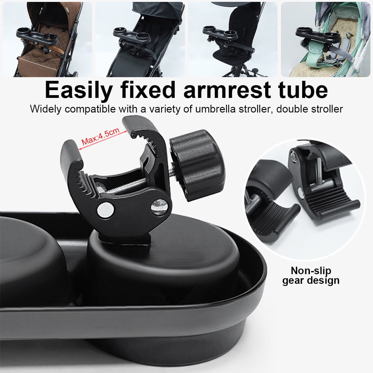 Cup holder for umbrella stroller top