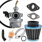 High Quality ATV PZ19 Carburetor Compatible with CRF ATV Dirt Pit Bike Taotao 50cc 70cc 80cc 90cc 110cc 125cc - Trkimal Carb together with Fuel Filter 35mm Air Filter and Gasket.