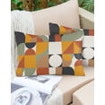 thumbnail image 6 of Pack of 2 Outdoor Pillow Covers, Nordic Retro Orange Black White Geometric Abstract Art Waterproof Square Throw Pillowcase Cushion Decorative Pillow Covers for Couch Patio Tent, 20x12 in, 6 of 6