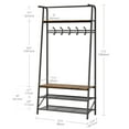 thumbnail image 4 of AOILE 4-in-1 Entryway Hall Tree with Coat Rack, Shoe Bench & Hooks, Industrial Metal Frame Organizer, 4 of 9