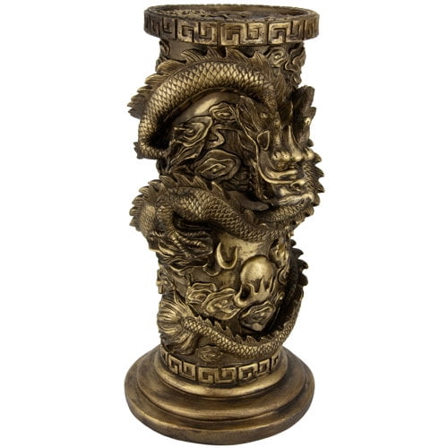 Oriental Furniture 25" Dragon Statue Pedestal, oriental design, decorative item