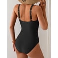 thumbnail image 3 of Traje de baño de una pieza B2prity con malla y control de abdomen, negro, 3 of 5