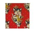 thumbnail image 1 of ABPHQTO Happy Japanese Cat Maneki Neko Flowered Mascot Tattoos Japanese Noren Cortina Puerta Ventana Tratamiento Cortinas 85x90 cm, 1 of 1