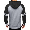 thumbnail image 4 of Vintage Mens Hoodies Casual Loose Sweatshirt Blocking Color Drawstring Large Pocket Hoodie Raglan Sleeve Sports Sweatshirt,Size M-3XL, 4 of 4