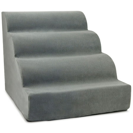 Precious Tails High Density Foam Scalloped Dog Ramp - Gray