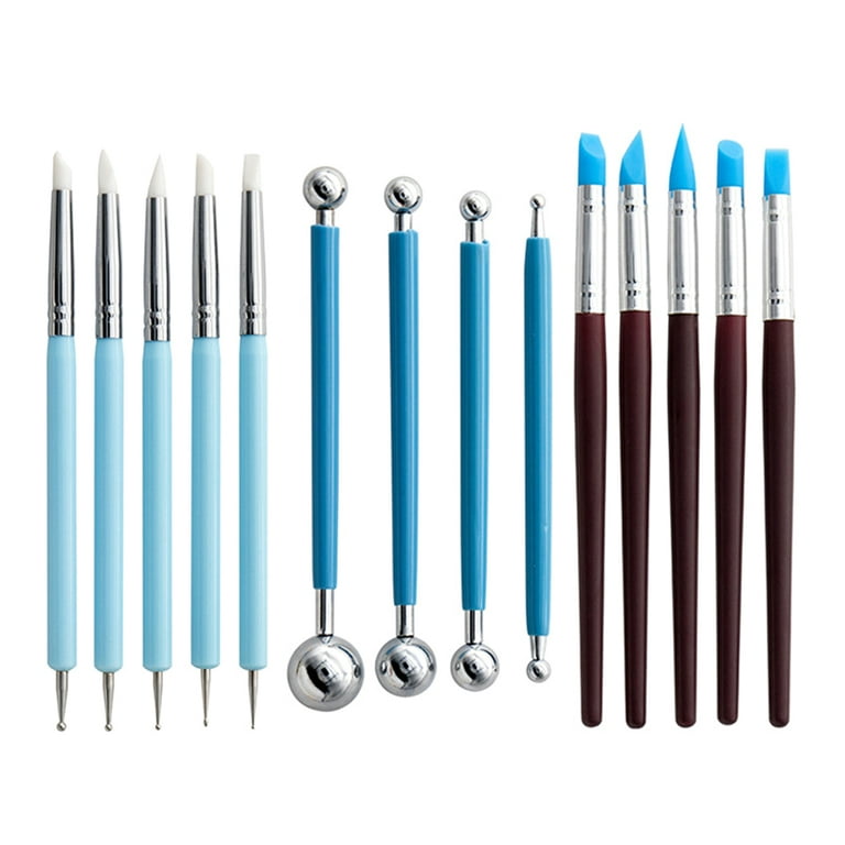 ZPAQI 14Pcs Clay Sculpting Tools Set Modeling Clay Rubber Brushes Silicone  Sculpting 