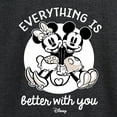 thumbnail image 3 of Disney Mickey & Friends - Mickey & Minnie Everything is Better with You - Women's Lightweight French Terry Long Sleeve Shirt, 3 of 5