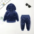 thumbnail image 2 of Gibobby Toddler Boys Clothes Flannel Plaid Hooded Sweatshirt and Pants 2-Piece Set Boys Fall Winter Outfits Set(Blue,4-5 Years), 2 of 9